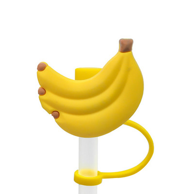 1-osaline õlgede komplekt korduvkasutatavate põhukaitsevahendite jaoks, Fruit, PVC, õlgkorgid, silikoonist õlekorgid, õlgedest tihendustööriistad