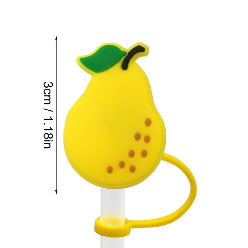 1-osaline õlgede komplekt korduvkasutatavate põhukaitsevahendite jaoks, Fruit, PVC, õlgkorgid, silikoonist õlekorgid, õlgedest tihendustööriistad