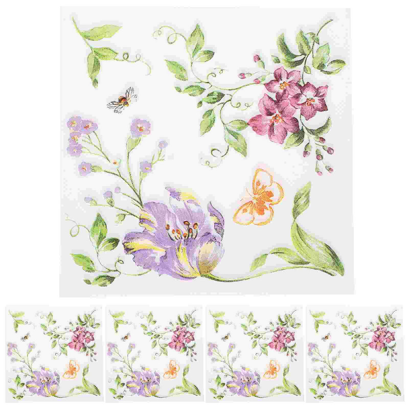 40gab Dekoratīvie salvešu papīri Vienreizējās lietošanas salvetes Drukas salvetes ballīšu piederumi