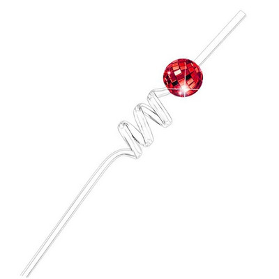 12 τμχ Mini Discos Ball Straw Cocktails Straw 70s Retro Discos Party Supplies KXRE