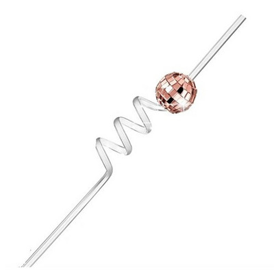 12 τμχ Mini Discos Ball Straw Cocktails Straw 70s Retro Discos Party Supplies KXRE