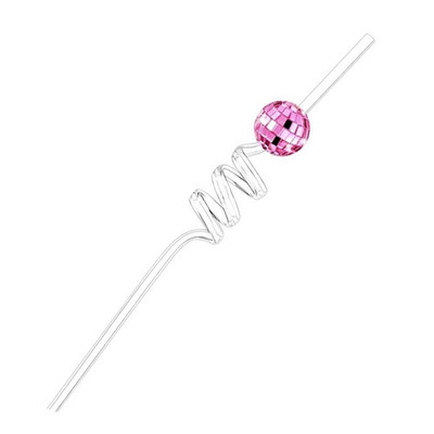 12 τμχ Mini Discos Ball Straw Cocktails Straw 70s Retro Discos Party Supplies KXRE