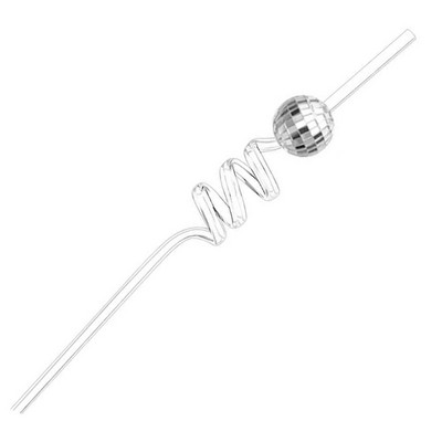 12 τμχ Mini Discos Ball Straw Cocktails Straw 70s Retro Discos Party Supplies KXRE