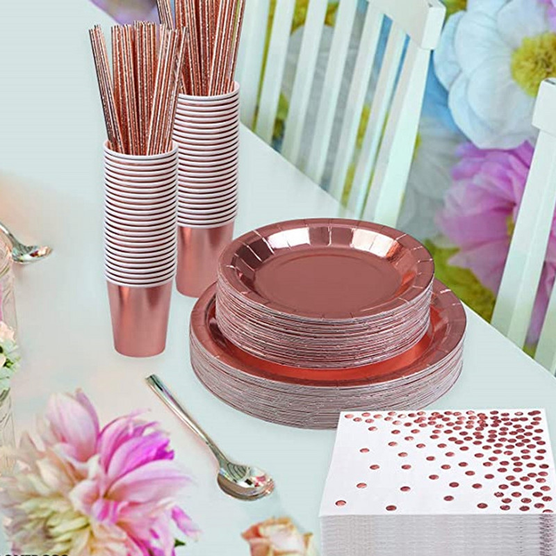 Folija 25gab Dekors Balts Dzimšanas dienas Zelts Kāzu Vienreizlietojamā Eleganta Galda Salvete Ballīte Papīra Salvetes Punktveida dvieļi Dr.