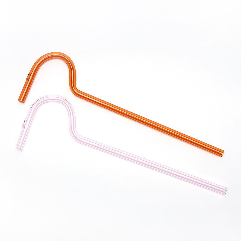 Újrafelhasználható üvegszívószál tisztítókefével Újrafelhasználható, nagy szilárdságú, nagy boroszilikát üvegből készült ránctalanító szívószál italok koktélokhoz