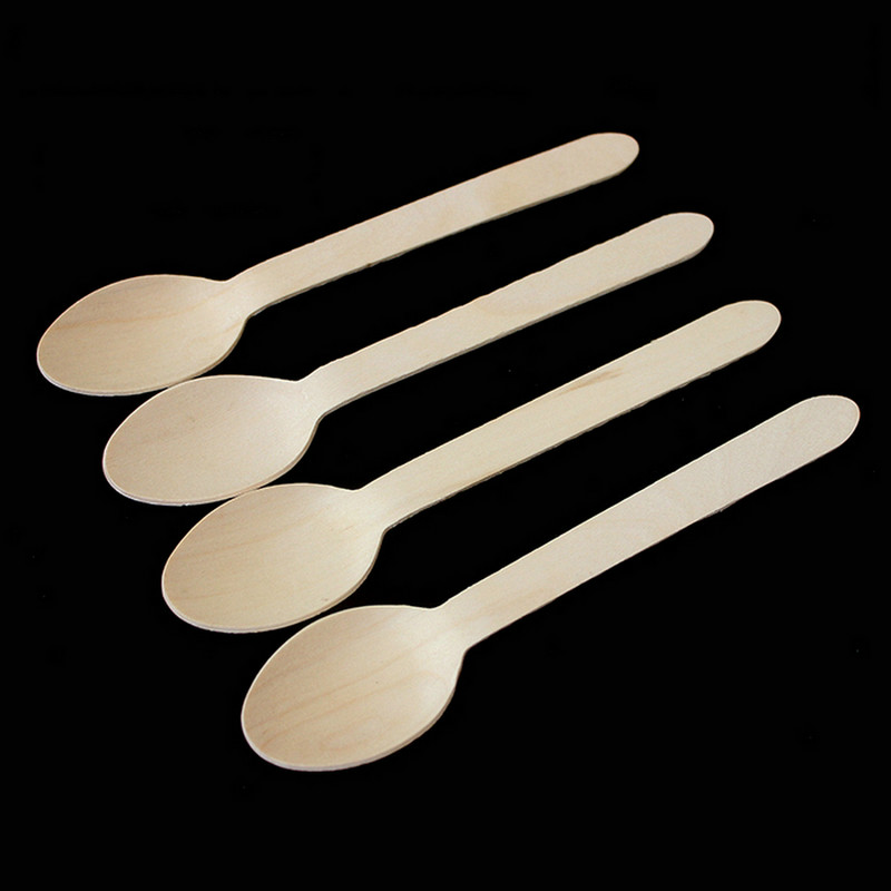 100 db fa eldobható villa kanál kés desszert edény parti étkészlet