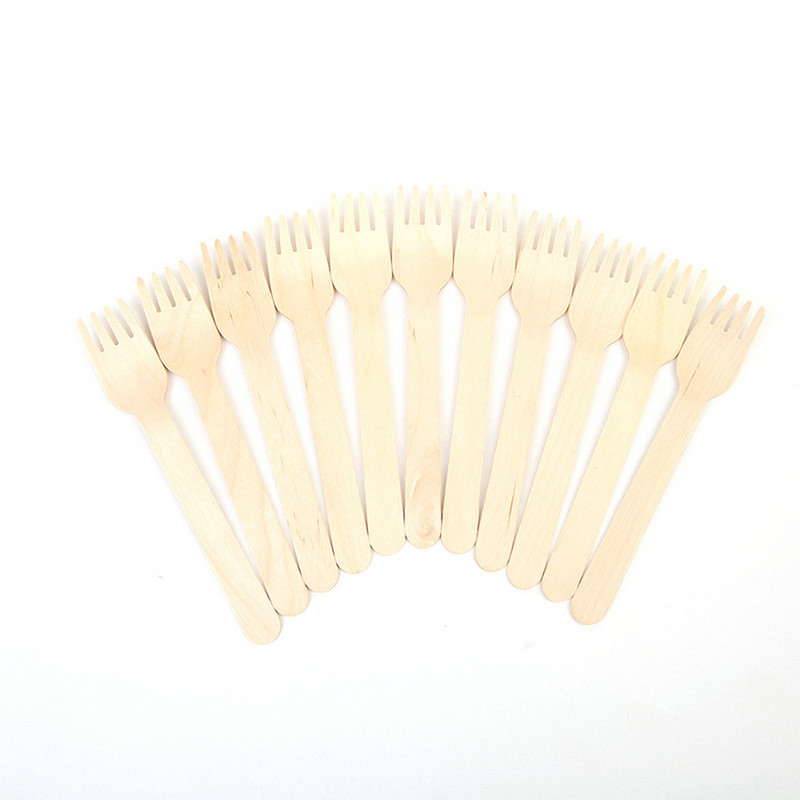 100 db fa eldobható villa kanál kés desszert edény parti étkészlet