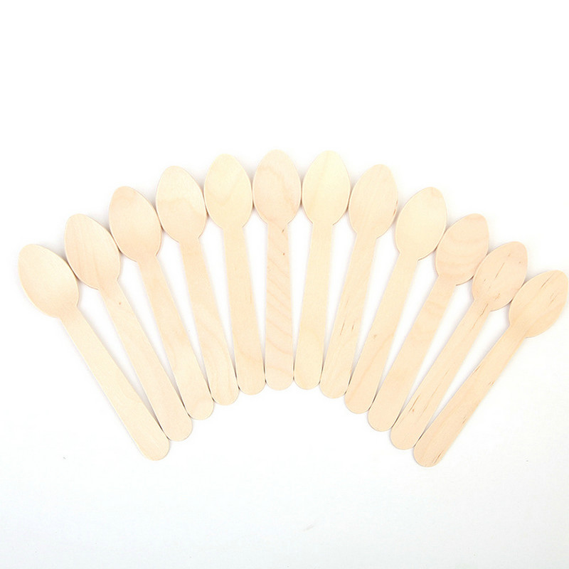 100 db fa eldobható villa kanál kés desszert edény parti étkészlet