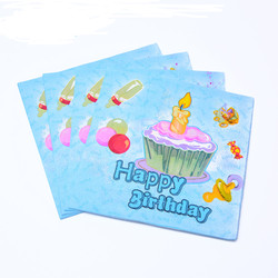 Vairumtirdzniecība dzimšanas dienas svinību galda salvete Baby Shower ballīšu piederumi Papīra salvetes