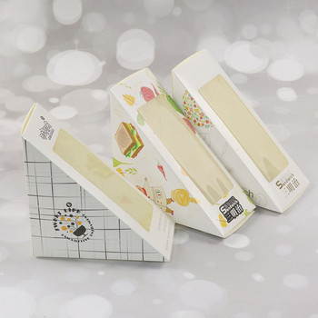 100 φύλλα Σακούλα σάντουιτς Triangle Box Cake Store Σάντουιτς Περιτύλιγμα ψωμιού Οικιακής χρήσης Διαφανές χάρτινο κουτί ψησίματος