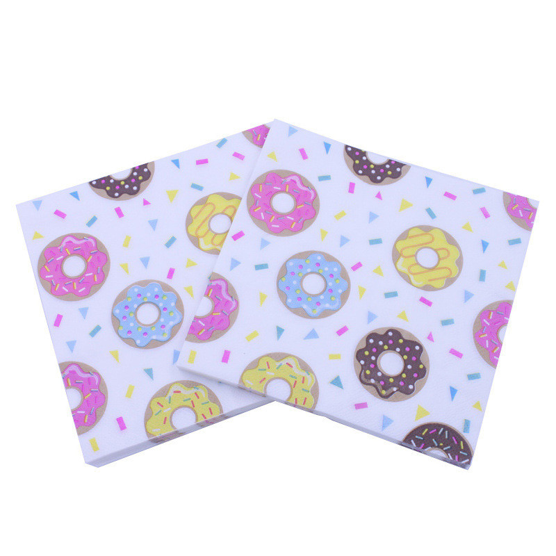 20 gab vienreizējās lietošanas salvetes Deserta pārtika, apdrukāts salvešu papīrs, DIY ballīte, pielāgots restorāna dekors