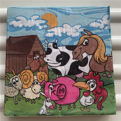 Dekupāžas papīra salvetes eleganti salvetes vintage dvielis karikatūra dzīvnieks govs leopards dzimšanas dienas kāzu ballīte skaists viesnīcas dekors 20