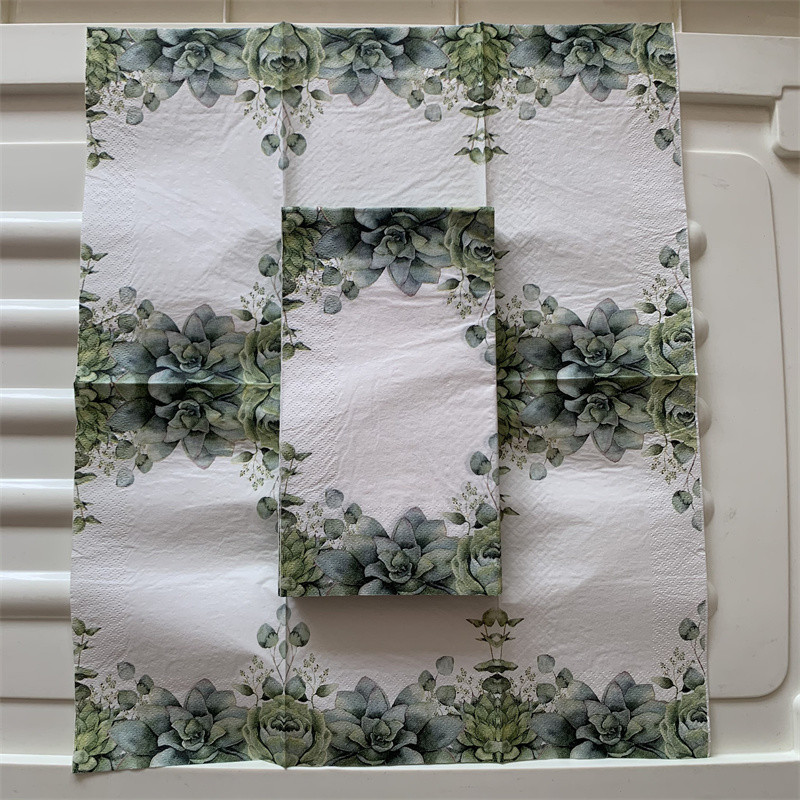 20 3 kārtu vintage salvetes papīrs elegants salvets zaļš augs Monstera dekupāža kāzu servilletas dzimšanas dienas svinību dekors 33*40cm