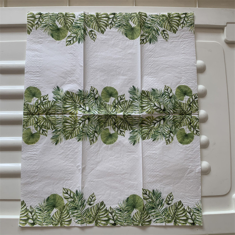 20 3 kārtu vintage salvetes papīrs elegants salvets zaļš augs Monstera dekupāža kāzu servilletas dzimšanas dienas svinību dekors 33*40cm