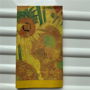 33*40cm χαρτοπετσέτα ντεκουπάζ κομψή πετσέτα vintage χρυσό ήλιο λουλούδι λεβάντα γενέθλια πάρτι γάμου σπιτιού όμορφη διακόσμηση