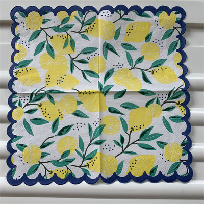 25cm Dekupāžas kāzu vintage salvetes papīra salvete eleganta salvete citrona dzimšanas dienas kabatlakats ballīte skaists dvieļu dekors 20