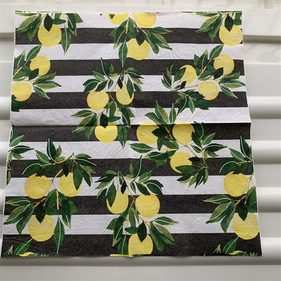 25cm Dekupāžas kāzu vintage salvetes papīra salvete eleganta salvete citrona dzimšanas dienas kabatlakats ballīte skaists dvieļu dekors 20