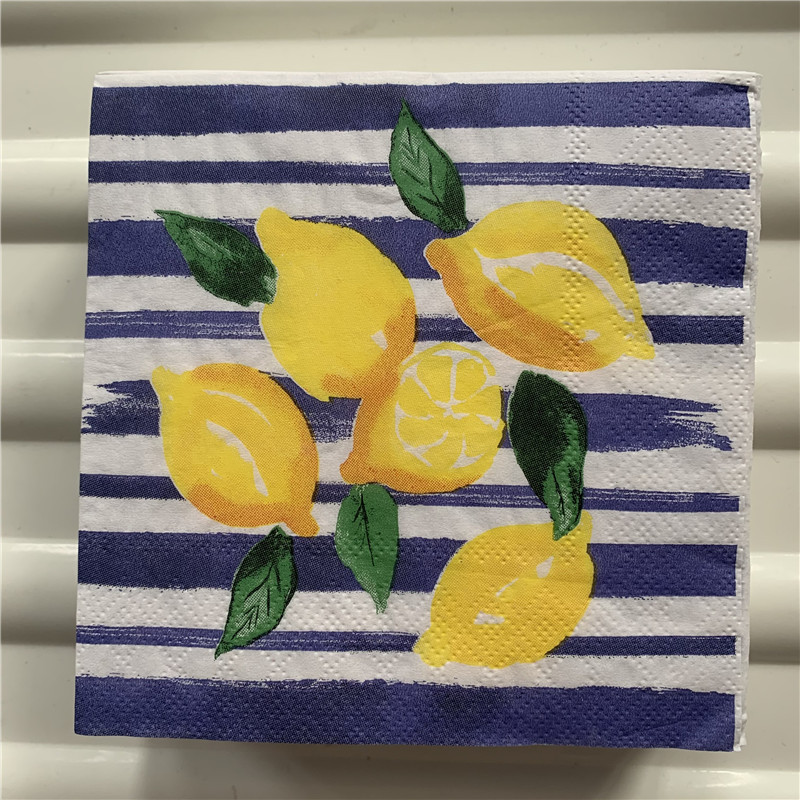 25cm Dekupāžas kāzu vintage salvetes papīra salvete eleganta salvete citrona dzimšanas dienas kabatlakats ballīte skaists dvieļu dekors 20