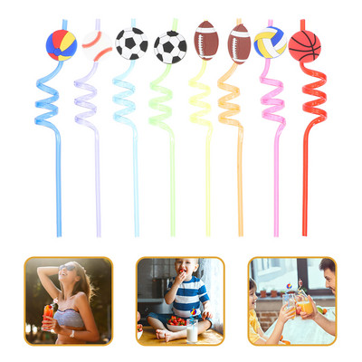 Garās salmu sulas dzeramā salmiņi Sporta tematiskā ballīte Dzimšanas dienas Festivāla piederumi Dzērieni