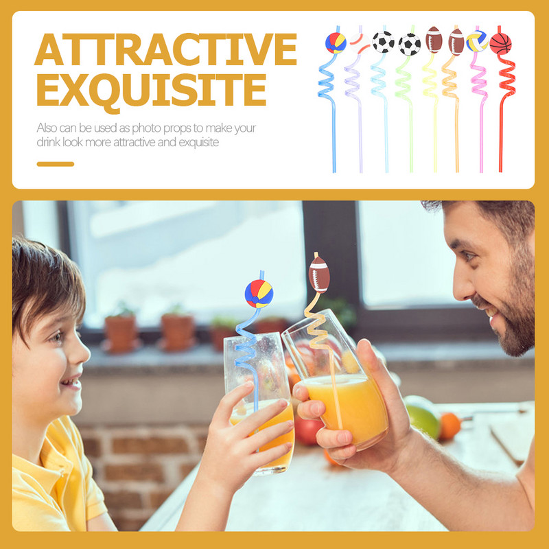 Garās salmu sulas dzeramā salmiņi Sporta tematiskā ballīte Dzimšanas dienas Festivāla piederumi Dzērieni