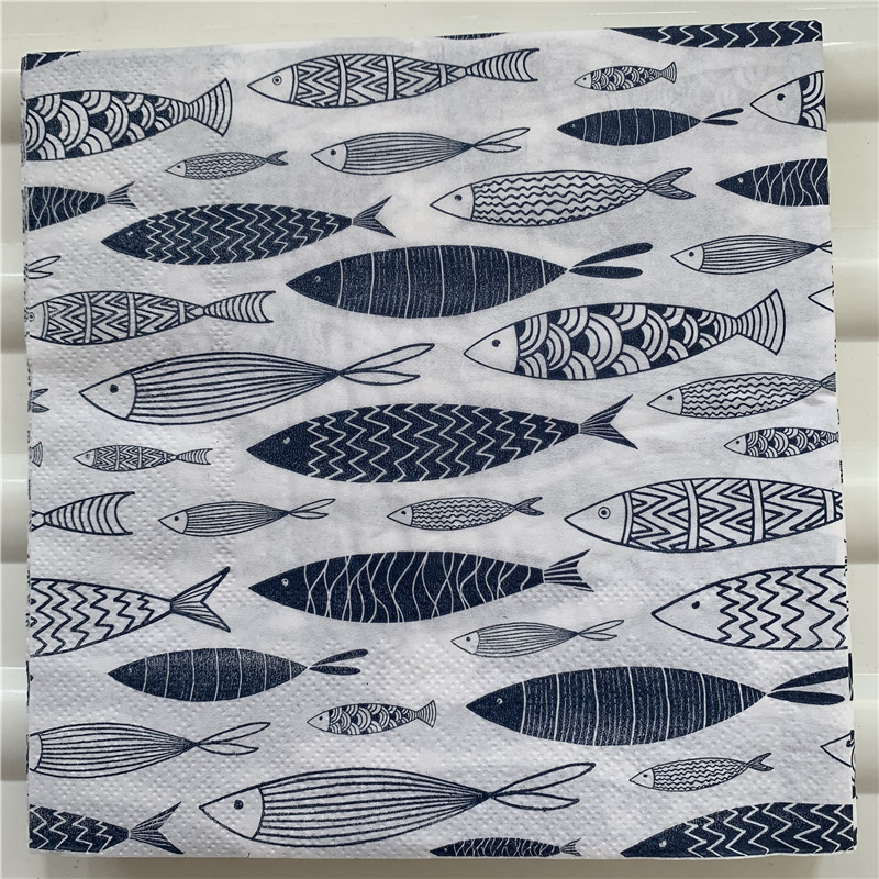 Dekupāžas kāzu servilletas vintage salvetes papīrs jauki salvetes skaista zila jūra Enkurs bērnu zēna dzimšanas dienas svinības dvieļu dekors 20