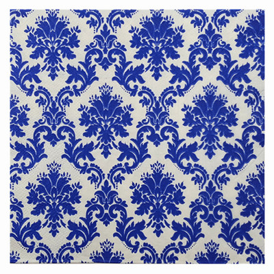 vintažinės servetėlės popierius elegantiškas audinys mėlynas raštas dekupažas vestuvės servilletas gimtadienio vakarėlis kalėdinis dekoras nosinaitė 20