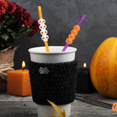 Halloween kreatív szívószálak Vicces, személyre szabott szívószálak party dekoráció Rugalmas műanyag szívószálak party kellékek Rietjes műanyag