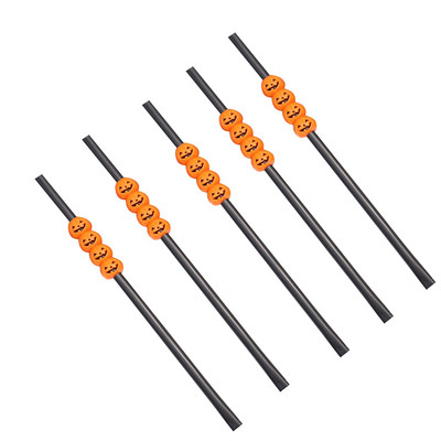 Halloween kreatív szívószálak Vicces, személyre szabott szívószálak party dekoráció Rugalmas műanyag szívószálak party kellékek Rietjes műanyag