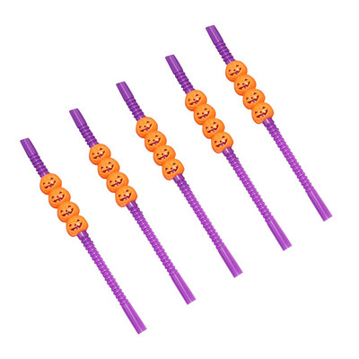 Halloween kreatív szívószálak Vicces, személyre szabott szívószálak party dekoráció Rugalmas műanyag szívószálak party kellékek Rietjes műanyag