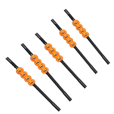 Halloween kreatív szívószálak Vicces, személyre szabott szívószálak party dekoráció Rugalmas műanyag szívószálak party kellékek Rietjes műanyag