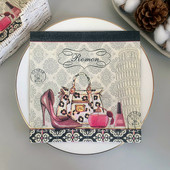 20db/csomag Piros magassarkú cipő asztal decoupage papír szalvéták virág parfümtáska papírkendők esküvői parti dekorációhoz