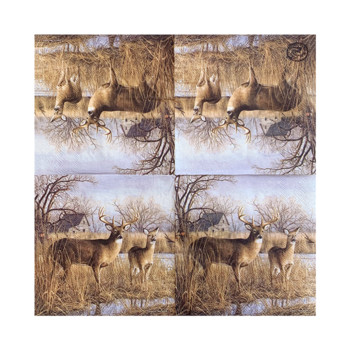 20ΤΜ/Τσάντα Vintage Wild Elk Decoupage Χαρτοπετσέτες Ζώο χαρτομάντιλα για σερβίτσιο πάρτι Χριστουγεννιάτικα είδη γάμου 25x25cm Καινούργια