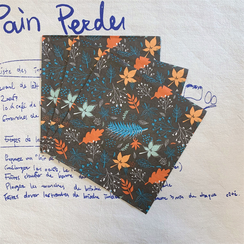 20gab/iepakojumā Pateicības dienas dekupāžas papīra salvetes Ražas kļavu lapu papīra salvetes ballīšu dekorēšanai Galda dekoru piederumi