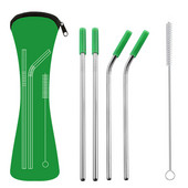 1 szett 6db 304 rozsdamentes acél szilikon szalmaszívó karcálló szilikon kreatív keverőkkel étterembe