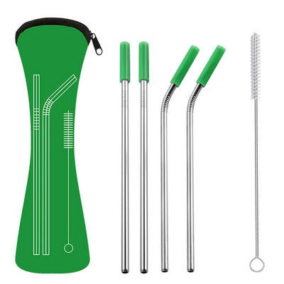 1 szett 6db 304 rozsdamentes acél szilikon szalmaszívó karcálló szilikon kreatív keverőkkel étterembe