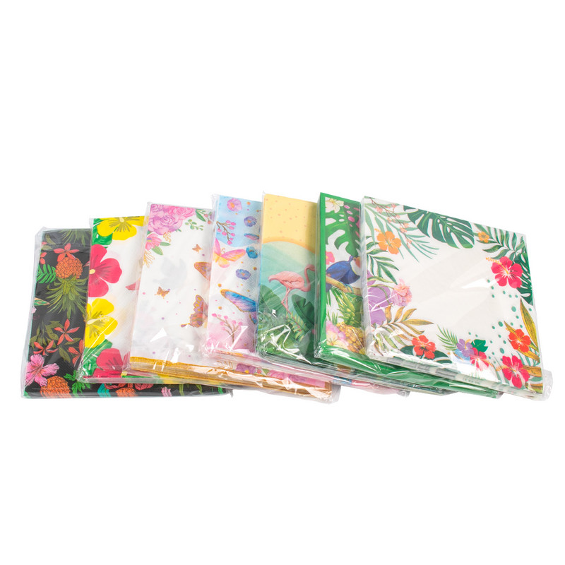 Хавайски Луау парти хартиени салфетки фламинго тропически палмови листа алоха салфетки за еднократна употреба за рожден ден сватба летен парти декор