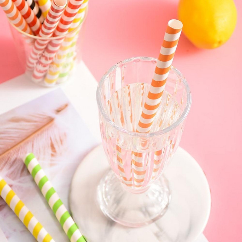 50gab Lieli salmiņi Videi draudzīgi Ševrons Svītraini Papīra Salmiņi Kāzu bērnu dušas Bērnu Dzimšanas Dienas Piegāde Bērni Dzeramā Strar