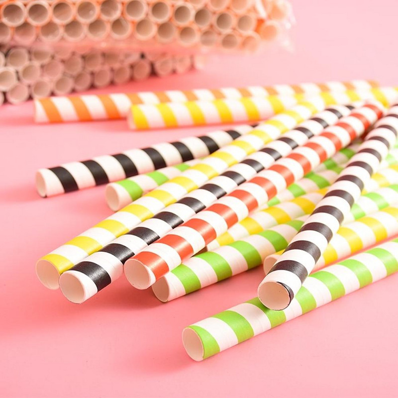 50gab Lieli salmiņi Videi draudzīgi Ševrons Svītraini Papīra Salmiņi Kāzu bērnu dušas Bērnu Dzimšanas Dienas Piegāde Bērni Dzeramā Strar