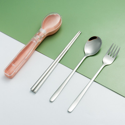 Pārnēsājams nerūsējošā tērauda galda piederumu komplekts ar glabāšanas futrāli Izturīgi dakšu karotes irbulīši mājas biroja kempingam SAL99