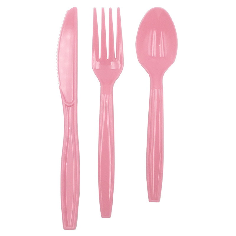Eldobható evőeszközök desszert rózsaszín kék kanál villa kés hosszú nyelű evőeszközök karácsonyi születésnapi buli esküvői dekorációs kellékek