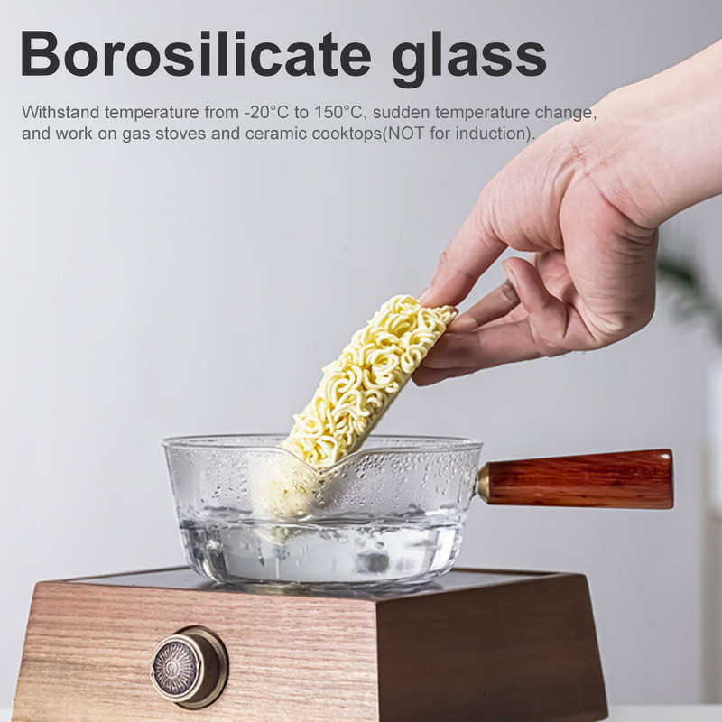 400 ml/600 ml stikla piena katls, augstas temperatūras izturīgs katls mājsaimniecības nūdeļu katls zīdaiņu uztura bagātinātājs karstā piena katls zupas katls