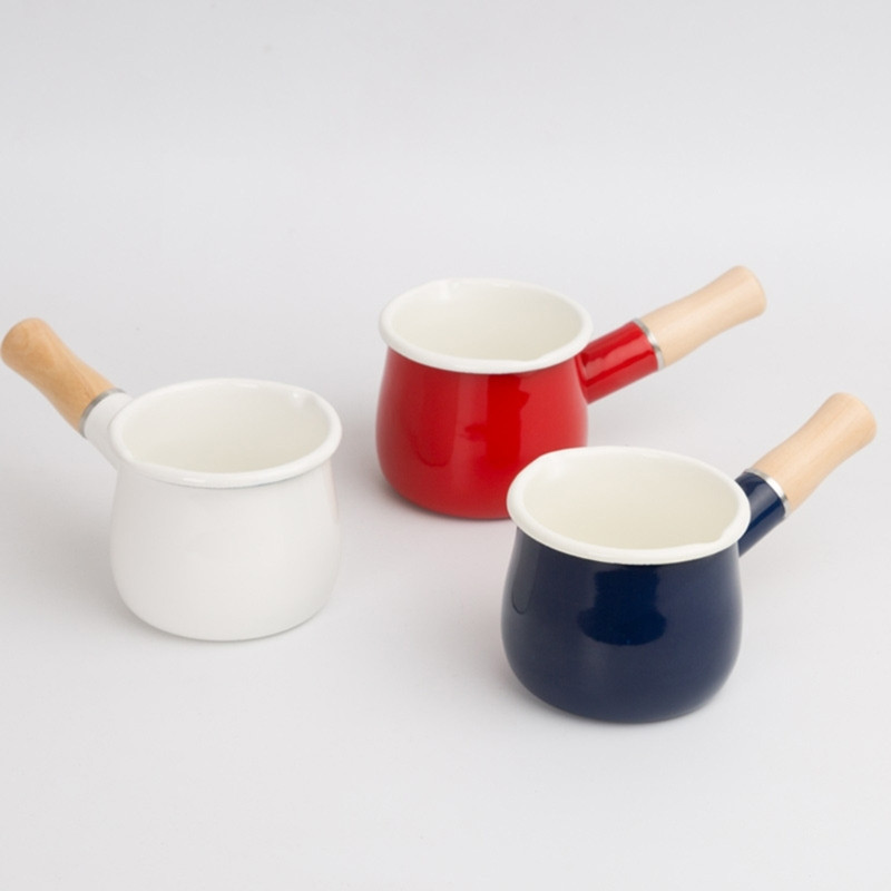 Αντικολλητικό τηγάνι γάλακτος Κατσαρόλα με μαγειρική κατσαρόλα για όλες τις εστίες Εύκολο στο καθάρισμα Σμάλτο Υλικό Y5GB