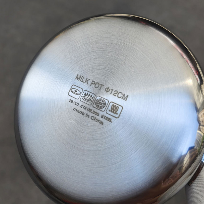 Nepiedegoša maza piena katla plīts virsma sviesta sildīšanas panna Nerūsējošā tērauda sabiezināts zupas katls Mājsaimniecības plīts katls