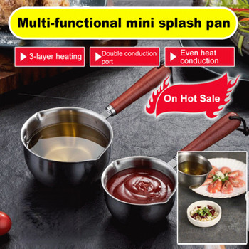 Τηγάνι λαδιού Hot Oil Pot 304 inox Mini Pot Oiling Pot Mini Small Pot Ξύλινη Λαβή που καίει λάδι Τηγάνι λαδιού Μαγειρικά σκεύη Τηγάνισμα