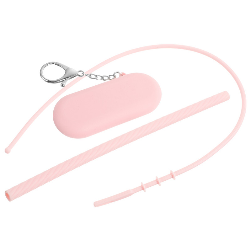 Salmiņi, Silikona ceļojumu futrālis Kokteilis Dzeramais Atkārtoti lietojams Komplekts Pārnēsāšanai Piens Tumbler Birste Rakelis Kafijas Tīrīšanas Instruments Ūdens