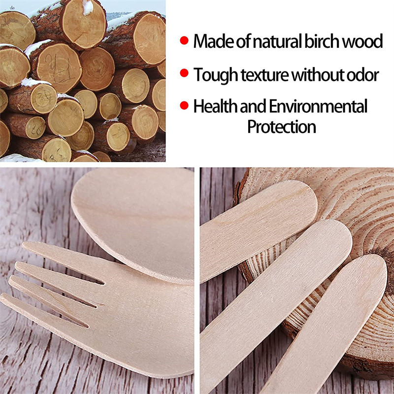 100 gab. Mini koka karotes galda piederumu komplekts Pārstrādājami bioloģiski noārdāmi deserta karotes ballītēm veikala piknikam grilēšanas kāzām