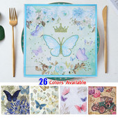 20 τμχ Butterfly Print Ποικιλία Vintage Χριστουγεννιάτικες χαρτοπετσέτες Decoupage Υλικά μιας χρήσης χαρτομάντιλο για πάρτι για χειροτεχνίες επίπλων