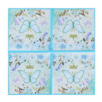 20 τμχ Butterfly Print Ποικιλία Vintage Χριστουγεννιάτικες χαρτοπετσέτες Decoupage Υλικά μιας χρήσης χαρτομάντιλο για πάρτι για χειροτεχνίες επίπλων