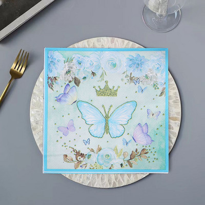 20 τμχ Butterfly Print Ποικιλία Vintage Χριστουγεννιάτικες χαρτοπετσέτες Decoupage Υλικά μιας χρήσης χαρτομάντιλο για πάρτι για χειροτεχνίες επίπλων