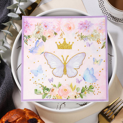 20 τμχ Butterfly Print Ποικιλία Vintage Χριστουγεννιάτικες χαρτοπετσέτες Decoupage Υλικά μιας χρήσης χαρτομάντιλο για πάρτι για χειροτεχνίες επίπλων